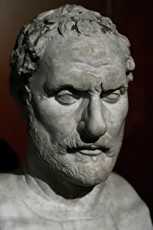 Bearded: Demosthenes (384-322 BC). Marble bust