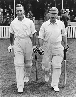 Bats: Denis Compton and Patsy Hendren at The Oval, London