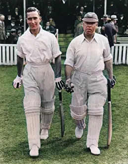Bats: Denis Compton and Patsy Hendren at The Oval, London