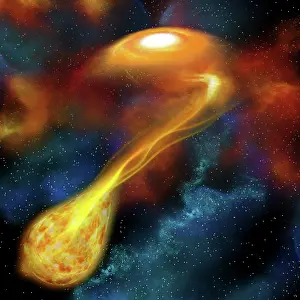 Cosmic: One denser star using its gravity to engulf another nearby ?