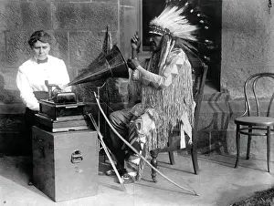 Anthropologist: Densmore Recording Mountain Chief, 1916