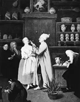 Tooth: Dental treatment at the pharmacy, around 1735