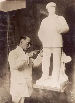 Denys: Denys Geuch with statue of Edward VII