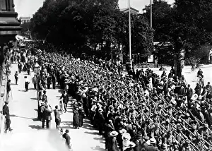 Knigsplatz: Departing Infantry Regiment in Munich, 1914