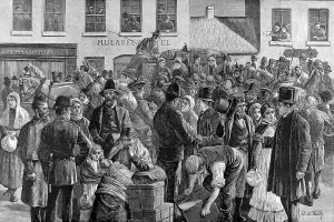 Clifden: Departure of Irish Emigrants at Clifden, County Galway 1883