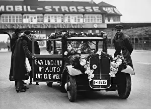 Avus: Departure of a trip by car around the world, 1932