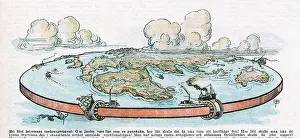 Pancake: Depiction of a flat planet Earth