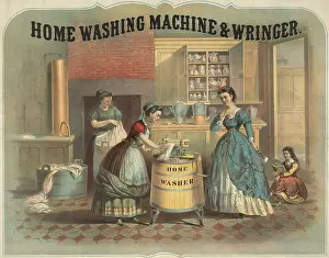 Wringer: Depiction of a laundress using a washing ?