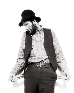 Disadvantaged: Depression Era Character Man Ragged Clothes Beard
