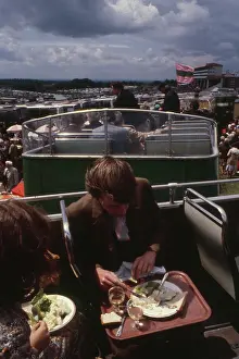 Punters: Derby Day -- eating on open top bus