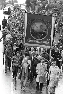 Marchers: Derbyshire miners march 1984