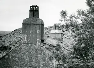 Quarrying: Derelict building, slate quarrying area, North Wales