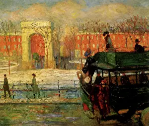Glackens: Descending from the Bus