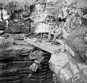 Gaping: Descending Gaping Ghyll in 1920