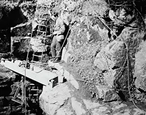 Gaping: Descending Gaping Ghyll in 1920