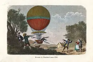 Aeronauts: Descent of Jean-Pierre Blanchard's hydrogen balloon, 1784