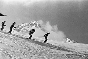 Skiers: Descent of Volcano
