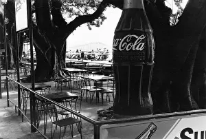 Dominating: Deserted pavement cafe, Macao, China