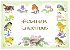Lynes: Design with border of birds and flowers