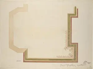 Coffered: Design for a Coffered, Painted Ceiling with Floral