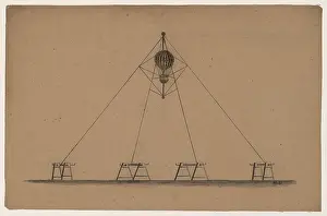 Winches: Design drawing for system to raise and lower a captive ballo