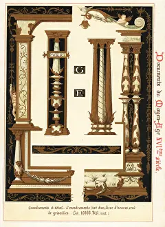 Ernest Guillot: Design elements with grisailles from the 16th century