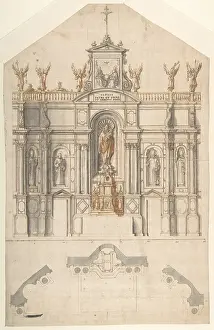 Reredos: Design for the Elevation and Plan of a Reredos