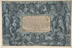 Stradanus: Design for a Frontispiece with the Medici Arms