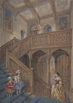 Recto: Design for a Jacobean-style Staircase (recto);