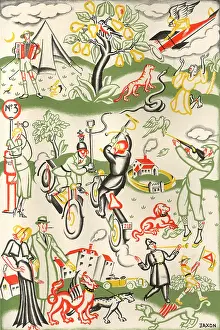 Motorcycling: Design for a Modern Tapestry by Jaxon