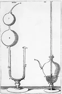 Measurement: Two designs of barometer using mercury, circa
