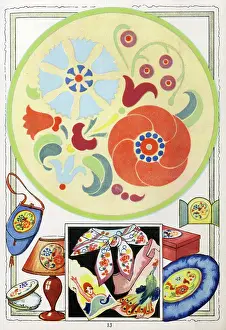 Lampshade: Designs in a brochure, Dy-o-la Dyes