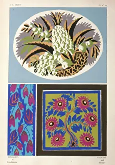 Flowered: Three designs of leaves and flowers by E A Seguy