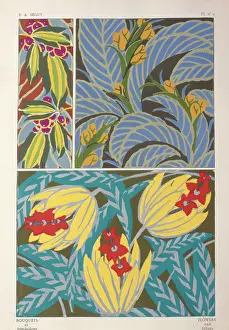 Flowered: Three designs of leaves and flowers by E A Seguy
