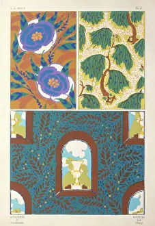 Flowered: Three designs of leaves and flowers by E A Seguy
