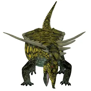 Archosaur: Desmatosuchus armored dinosaur, front view