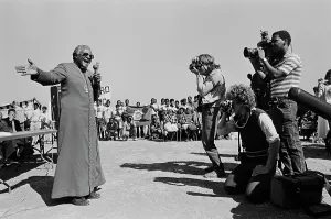 Weinberg: Desmond Tutu speaking at the funeral for victims