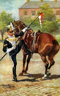 Turnout: A despatch orderly mounting outside the troop stable