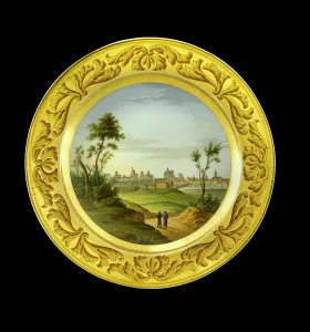 Apsley: Dessert plate depicting Badajoz