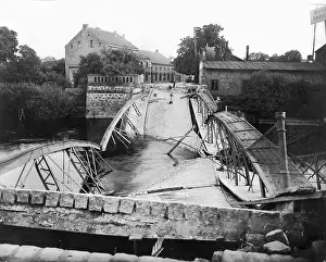 Alle: Destroyed bridge in Bartenstein, 1914