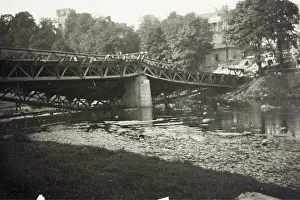 Cieszyn: Destroyed bridge over the Olsa in Cieszyn, Poland. Second?