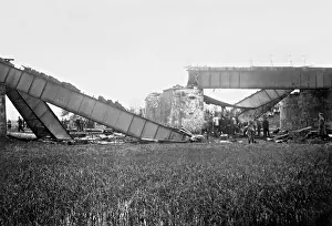 Opole: Destroyed bridge in Upper Silesia, 1921