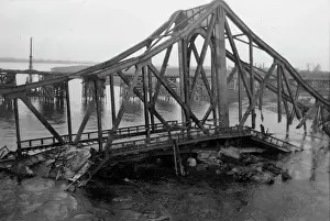 Ironwork: Destroyed bridge at Wesel, Germany
