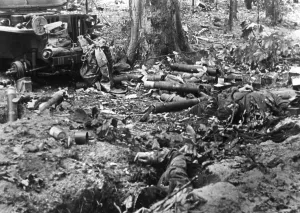 Wrecked: Destroyed British antitank position in Holland, 1944