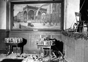 Pitcher: The destroyed Buergerbraeukeller after Elser's assassina