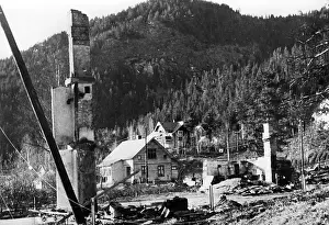 Weseruebung: Destroyed building in Norway, 1940