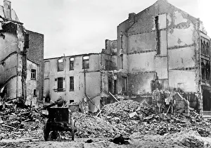 Raids: Destroyed buildings in Belgium, 1940