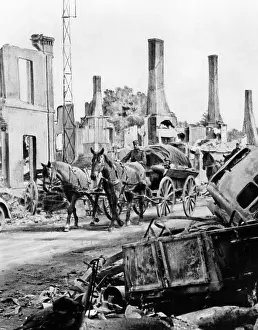 Retouched: Destroyed cities: Brunehamel, 1940