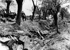 Battered: Destroyed column of the Red Army, 1941