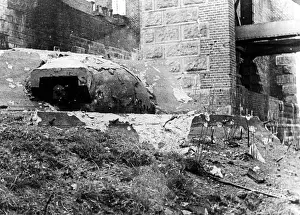 Meuse: Destroyed Dutch bunker at a crossing of the Meuse, 1940